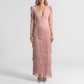 Fringella - Tiered Fringe Evening Dress Formal Gatherings