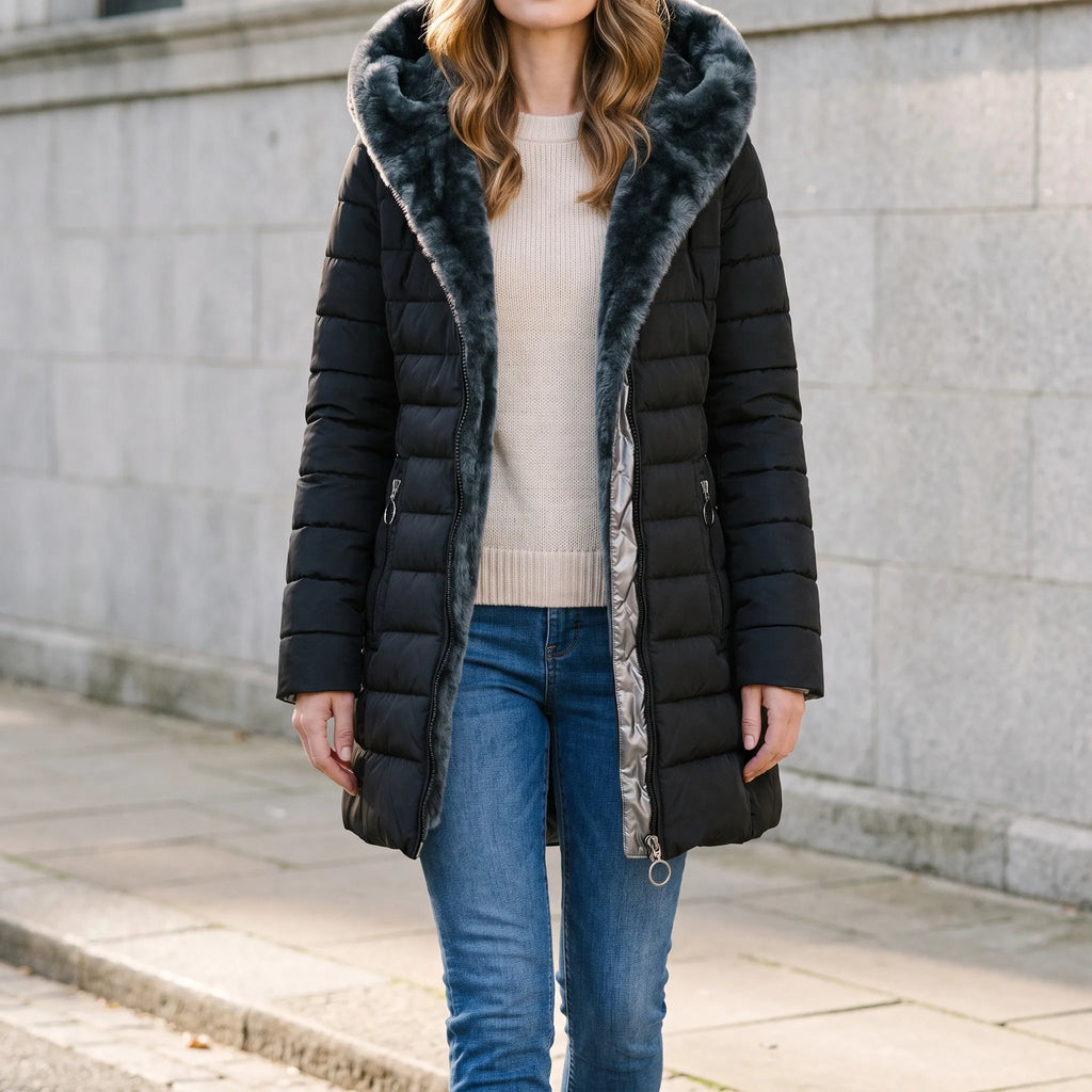 Frostira - Quilted Winter Parka Jacket Cold Weather Commuting