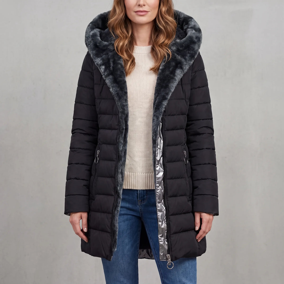 Frostira - Quilted Winter Parka Jacket Cold Weather Commuting