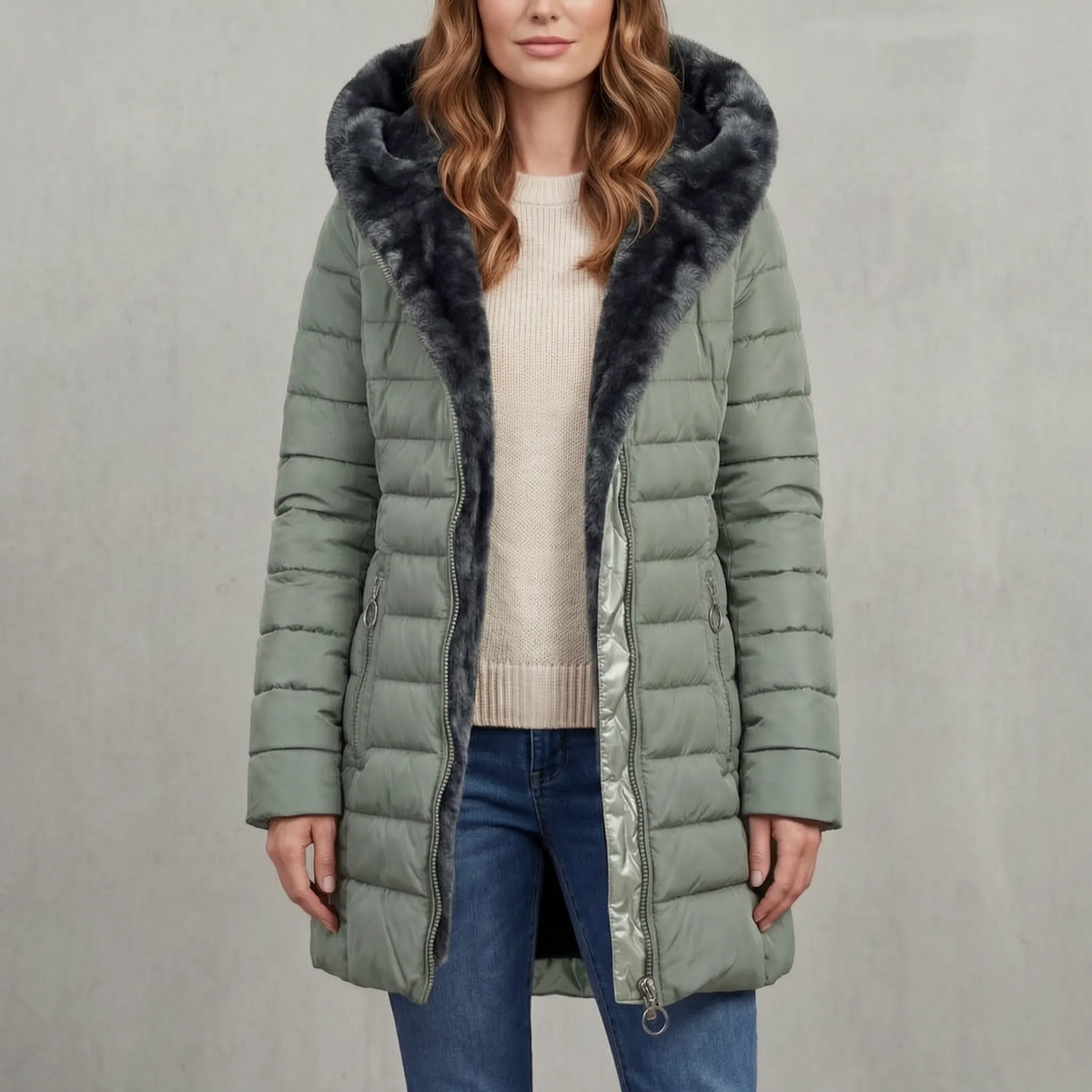 Frostira - Quilted Winter Parka Jacket Cold Weather Commuting