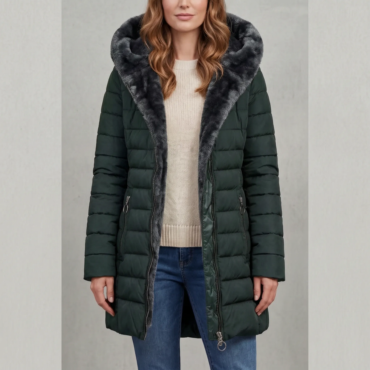 Frostira - Quilted Winter Parka Jacket Cold Weather Commuting