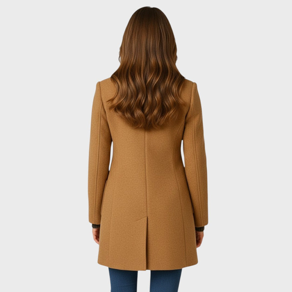 Verdelle - Long Wool-Blend Coat Winter Office Wear — view 3 of 9