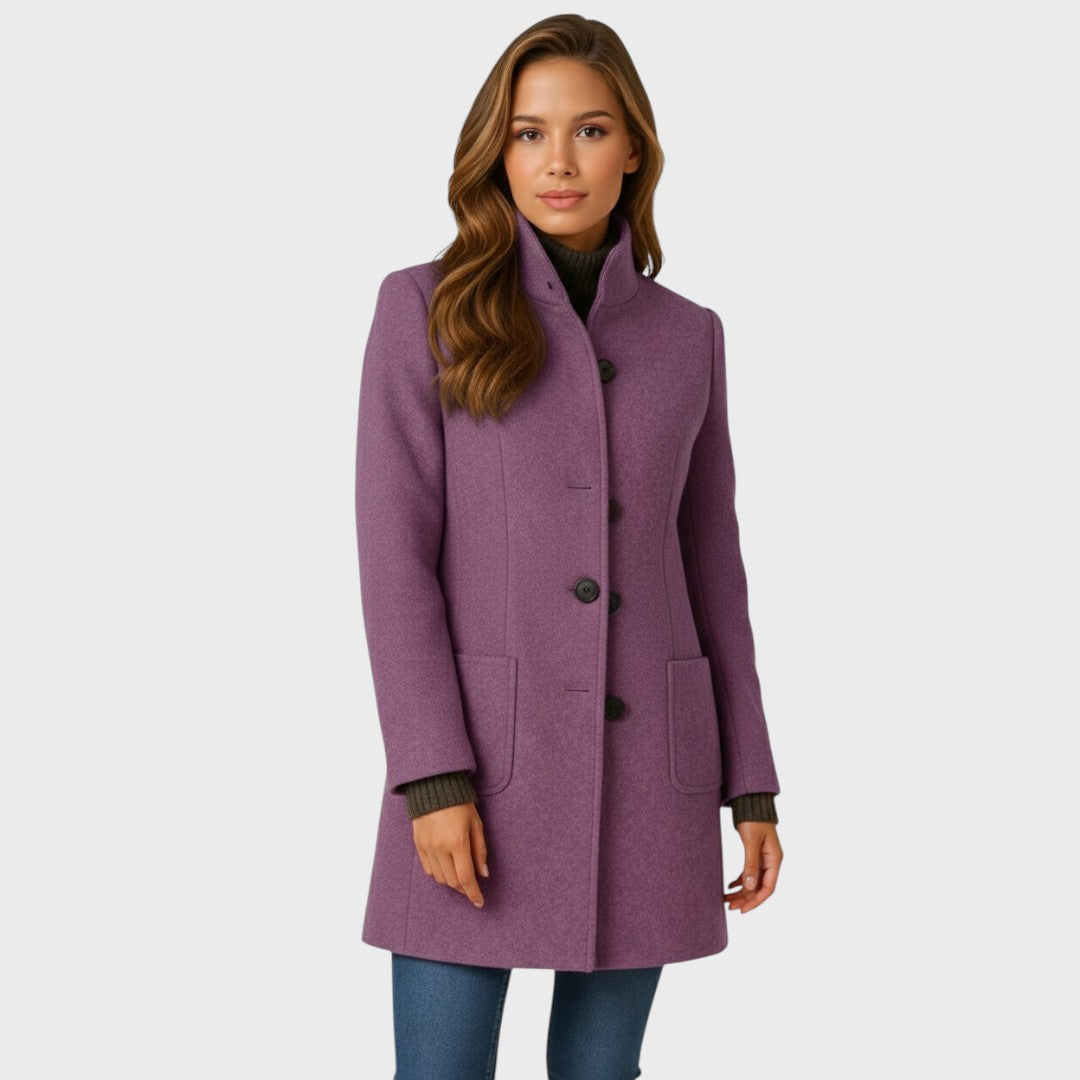 Verdelle - Long Wool-Blend Coat Winter Office Wear — view 8 of 9