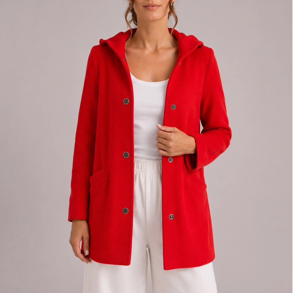 HoodieCardi - Casual Button-Up Hooded Cardigan Everyday Layering