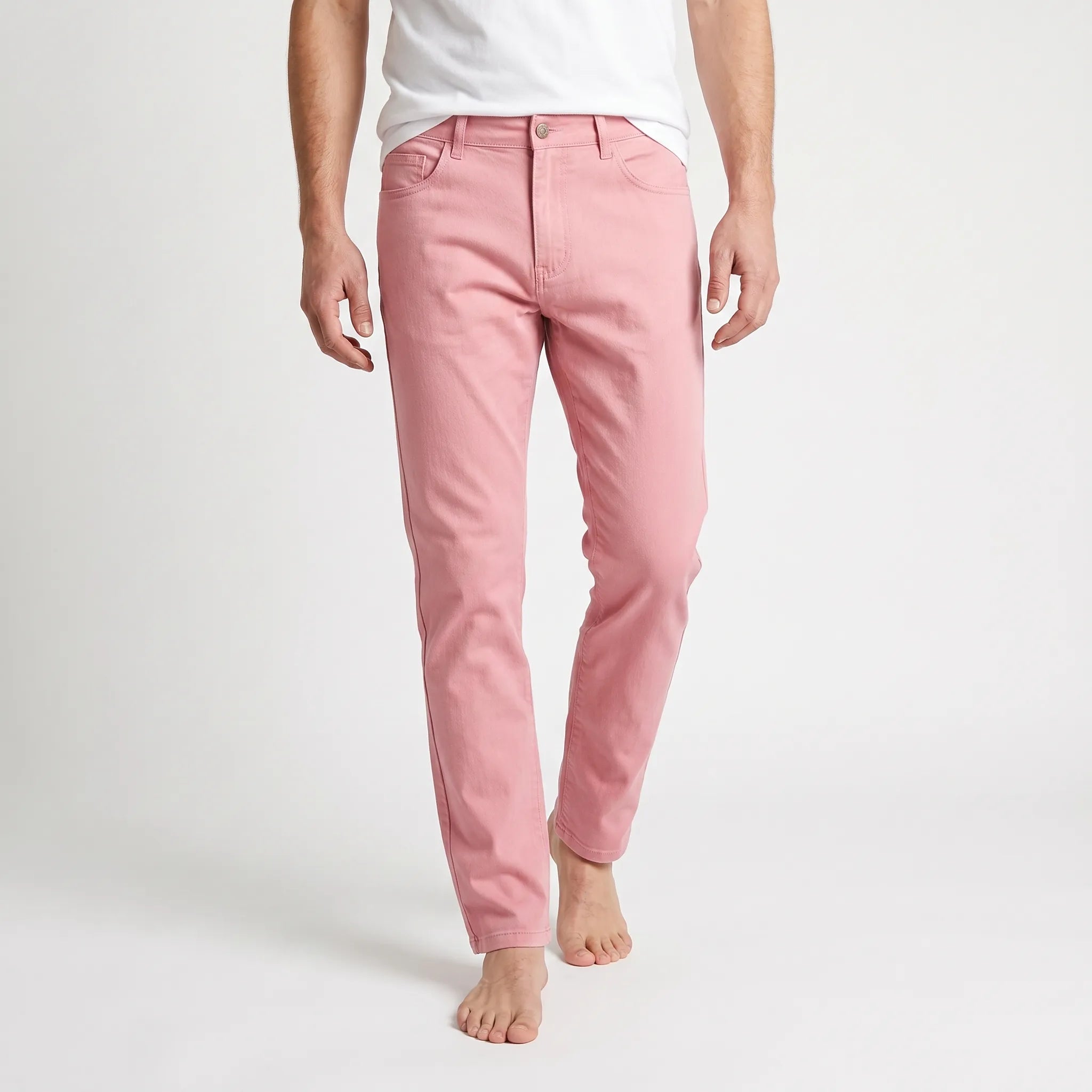 Kairon - Mens Pink Chino Trousers Office Styling
