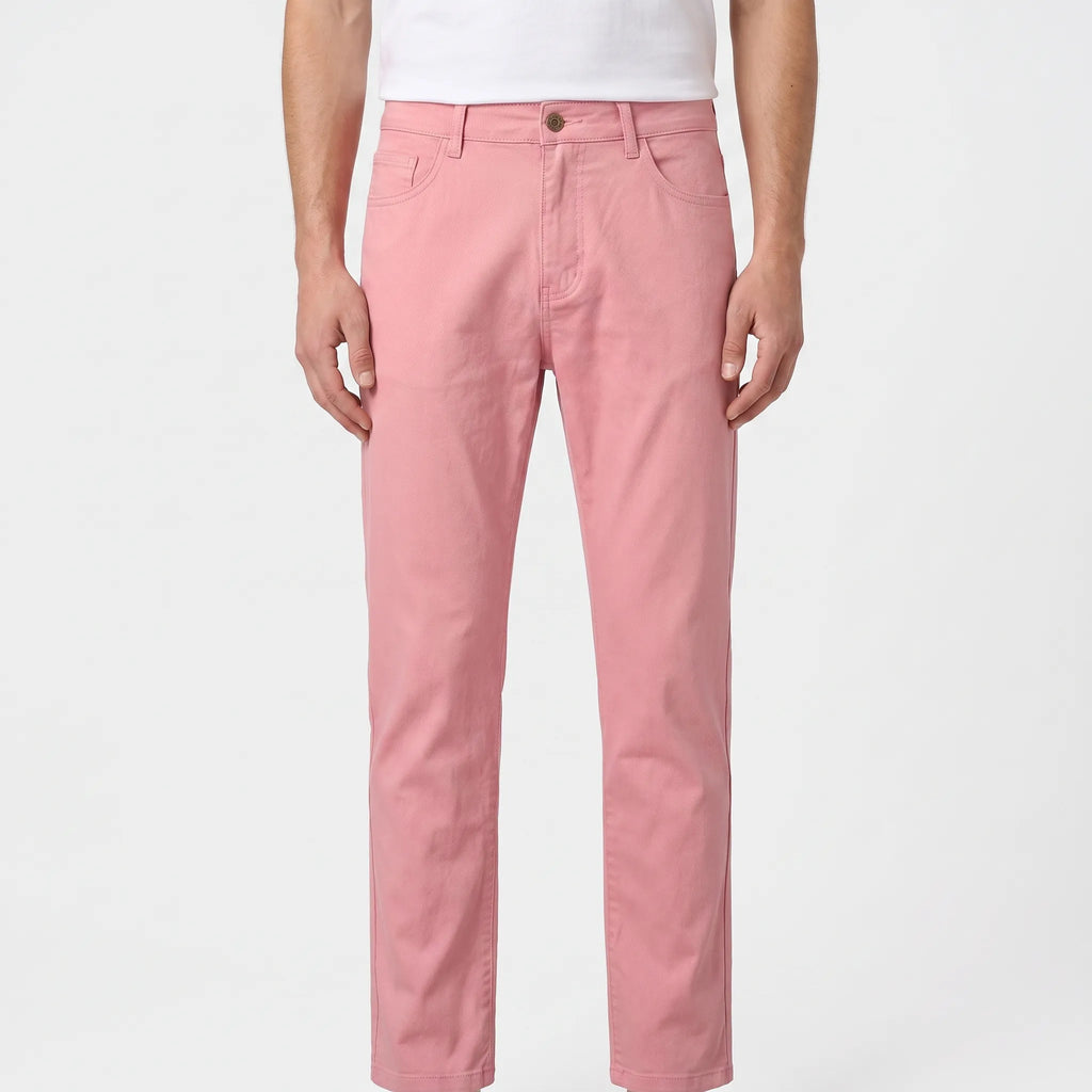 Kairon - Mens Pink Chino Trousers Office Styling