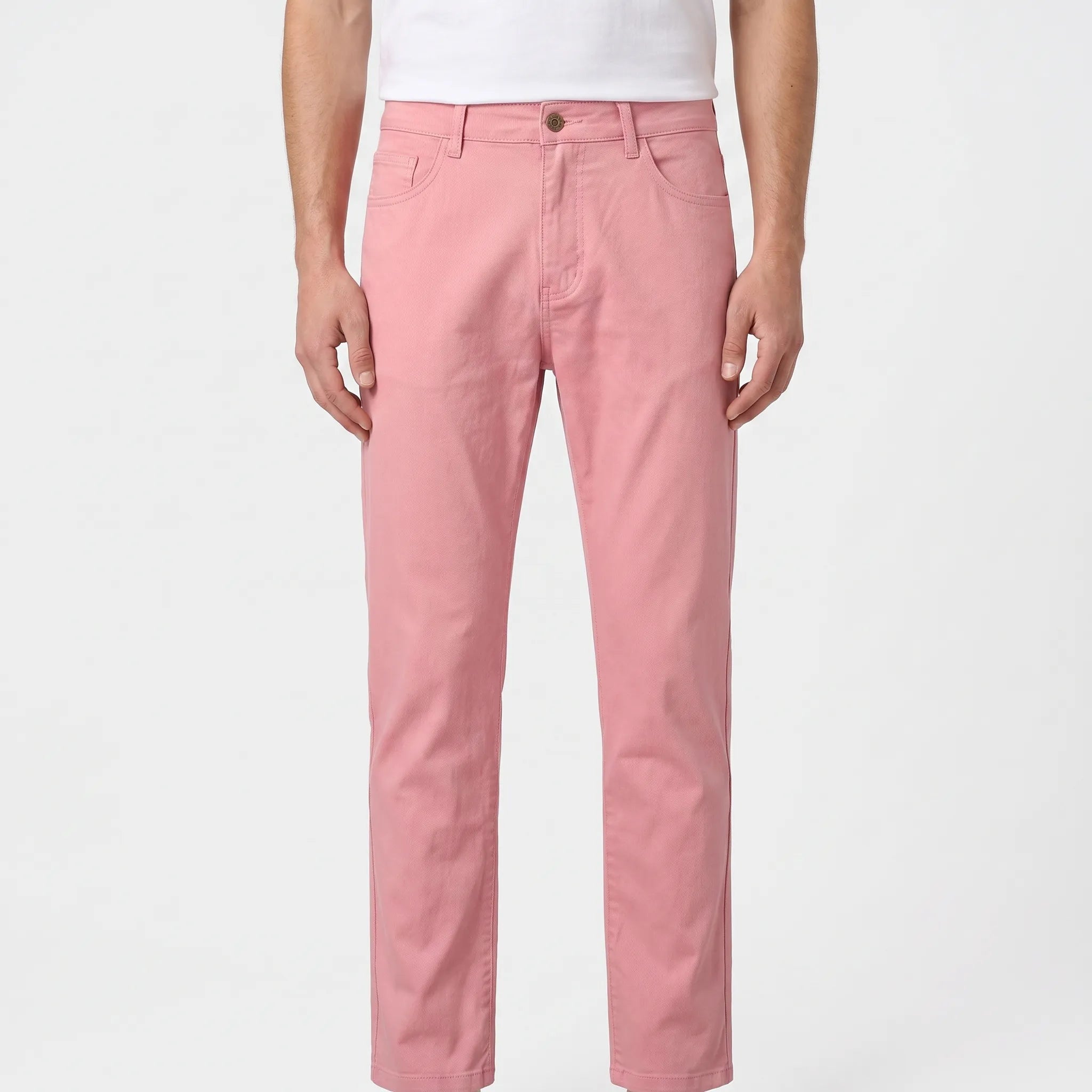 Kairon - Mens Pink Chino Trousers Office Styling