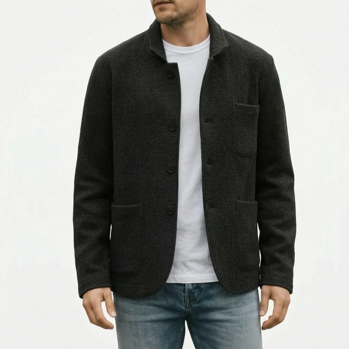 KnitHaven - Men's Structured Knit Cardigan Autumn Layering
