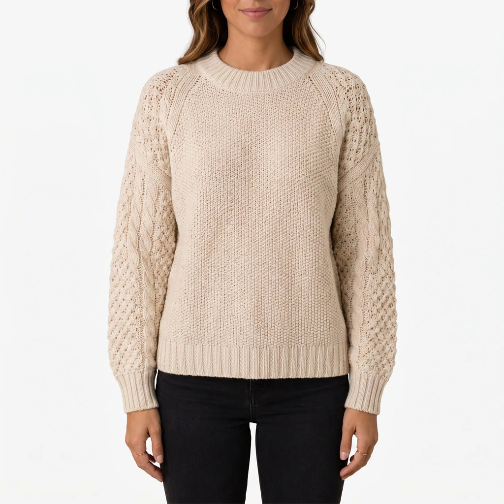 KnitWeave - Textured Long Knitted Jumper Everyday Casual Wear