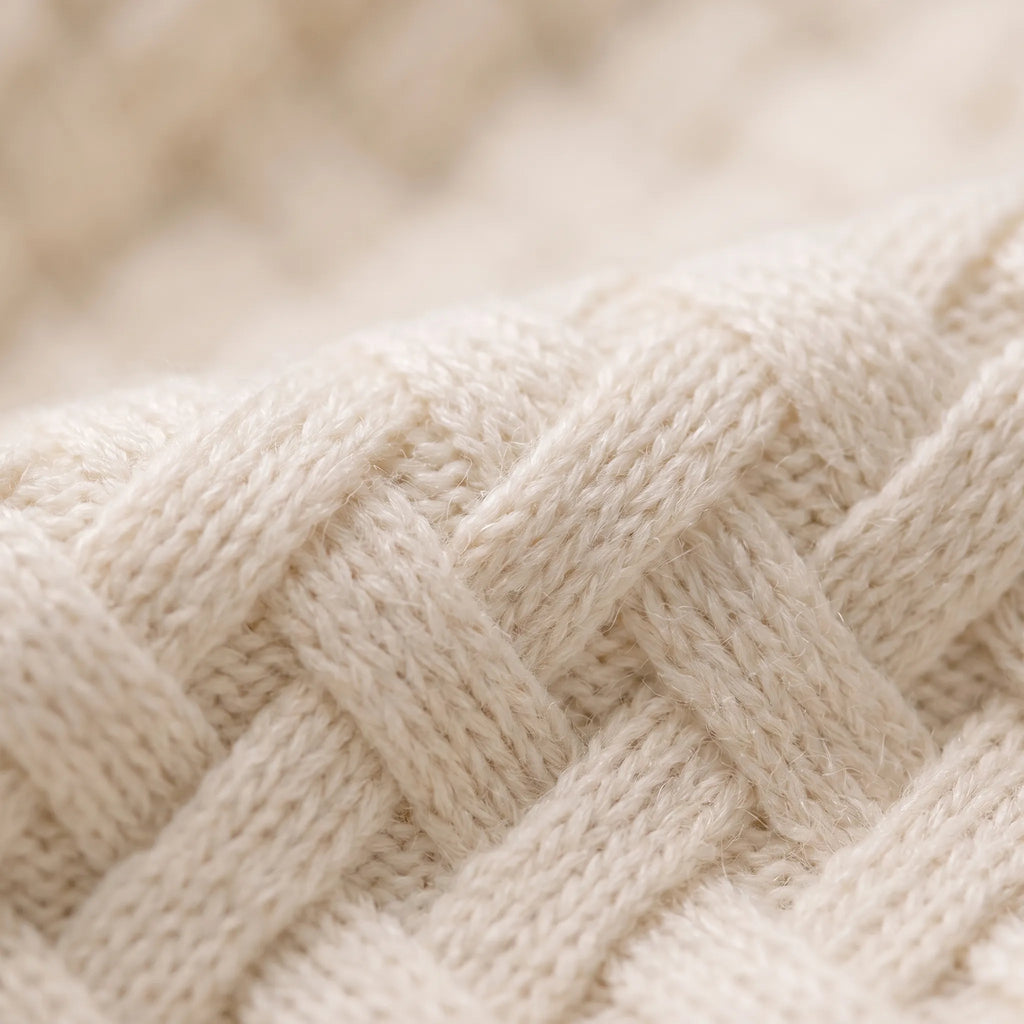 Knitwell - Textured High-Neck Knitwear Layering On Chilly Days