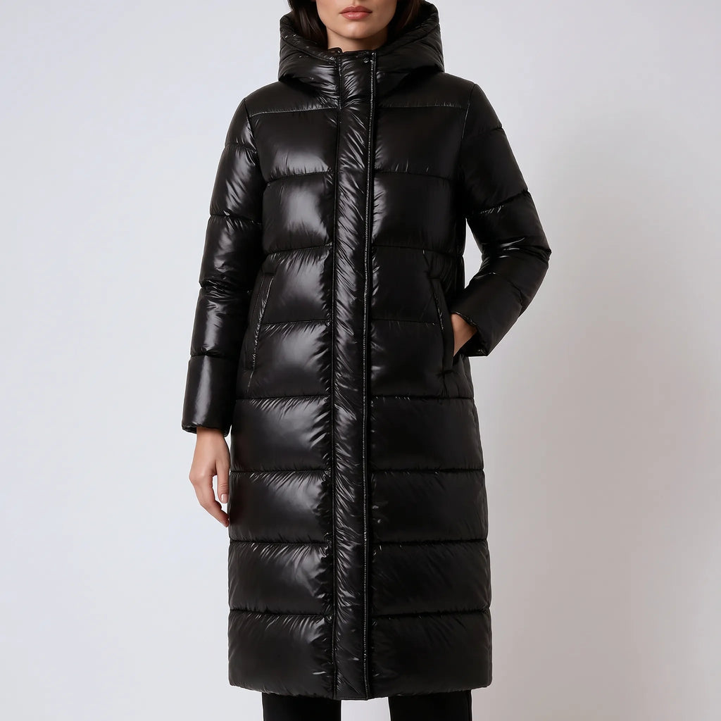 LuminaCoat - Ladies Hooded Quilted Coat Winter Commuting