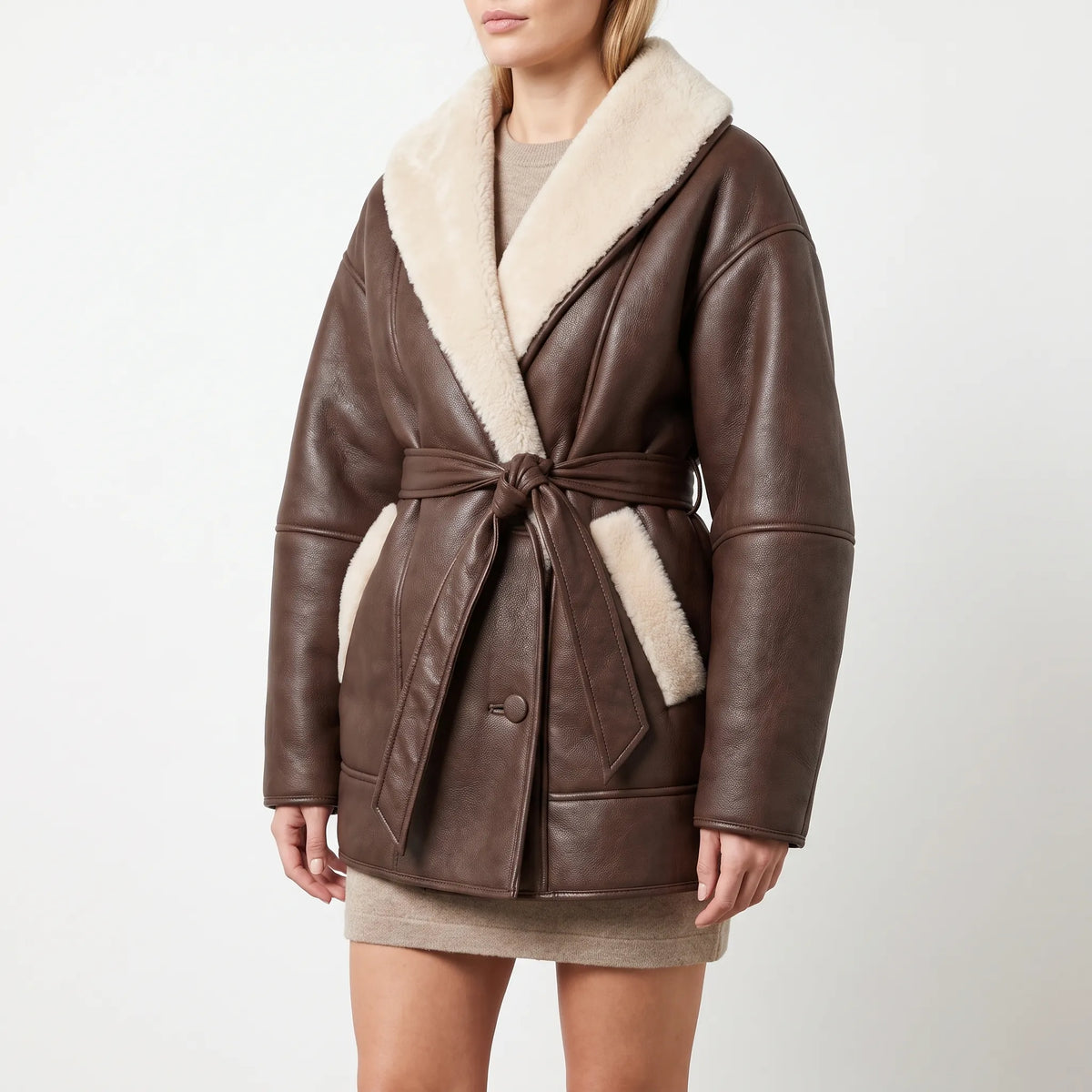 Lumira - Belted Mid-Length Wrap Coat Winter Layering