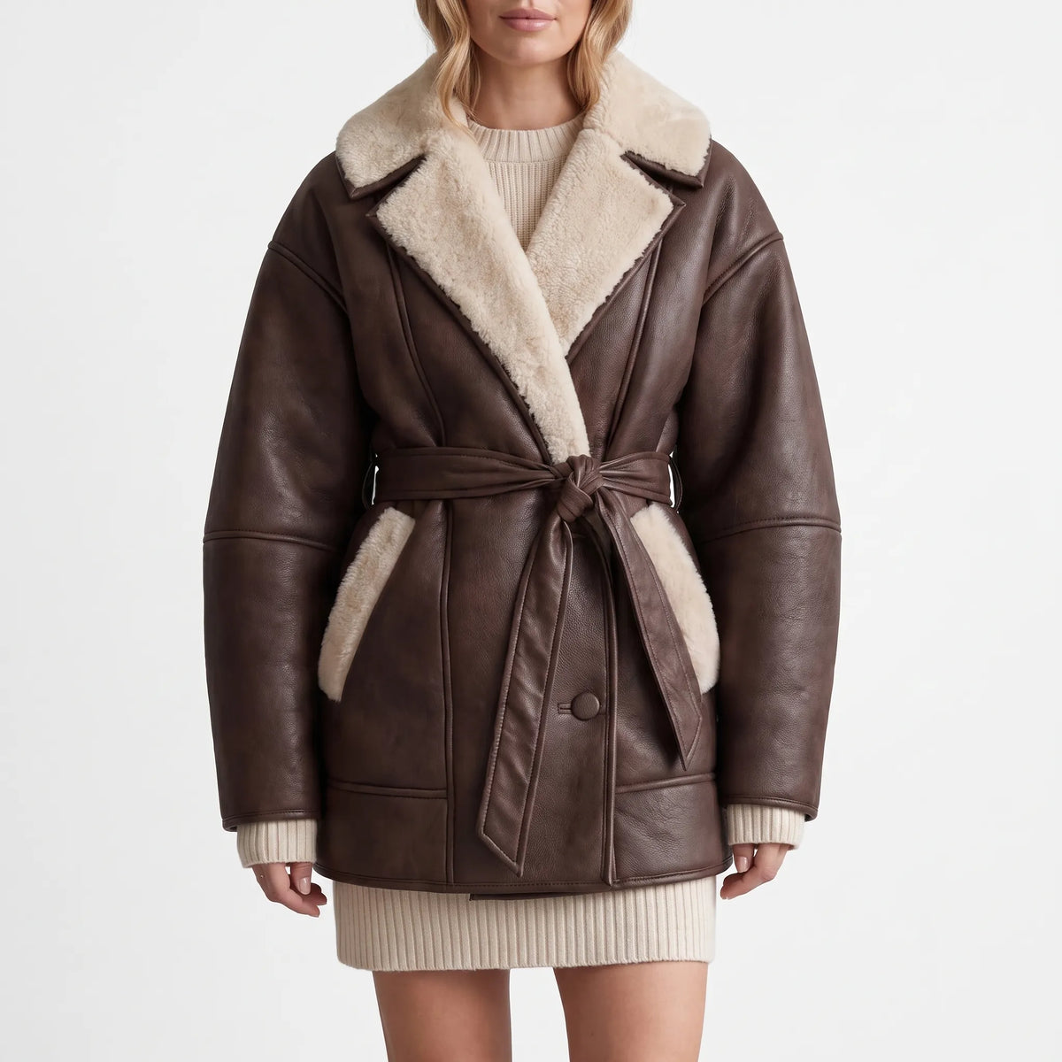 Lumira - Belted Mid-Length Wrap Coat Winter Layering