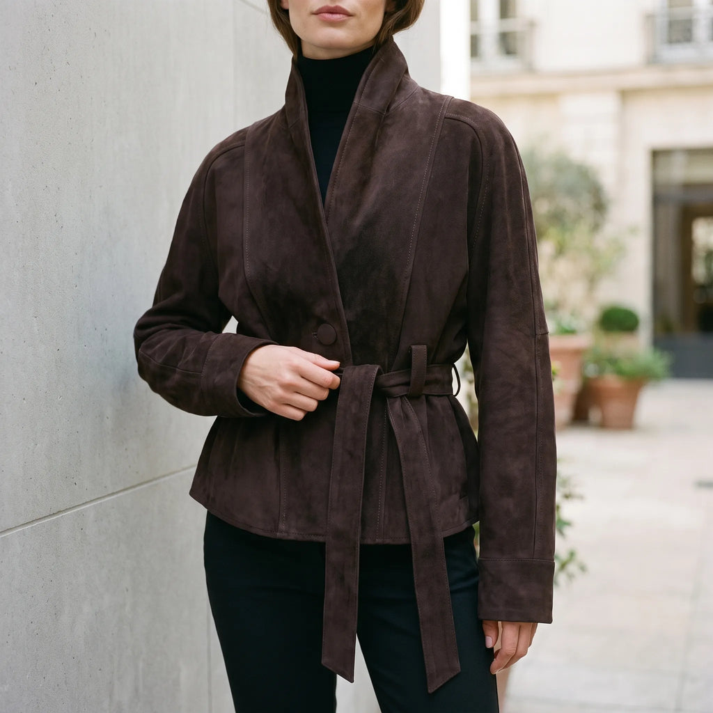 Marceau - Wrap-Style Belted Jacket Cool-Weather Layering