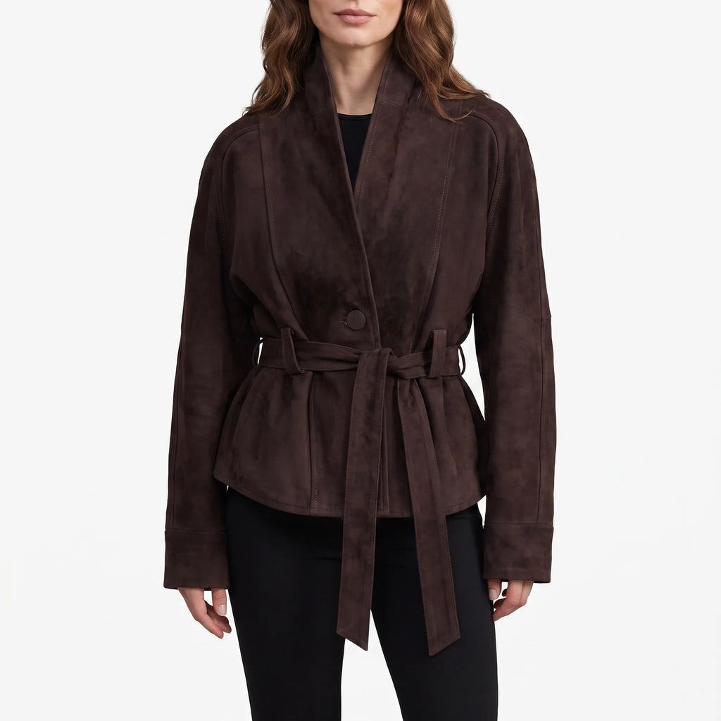 Marceau - Wrap-Style Belted Jacket Cool-Weather Layering