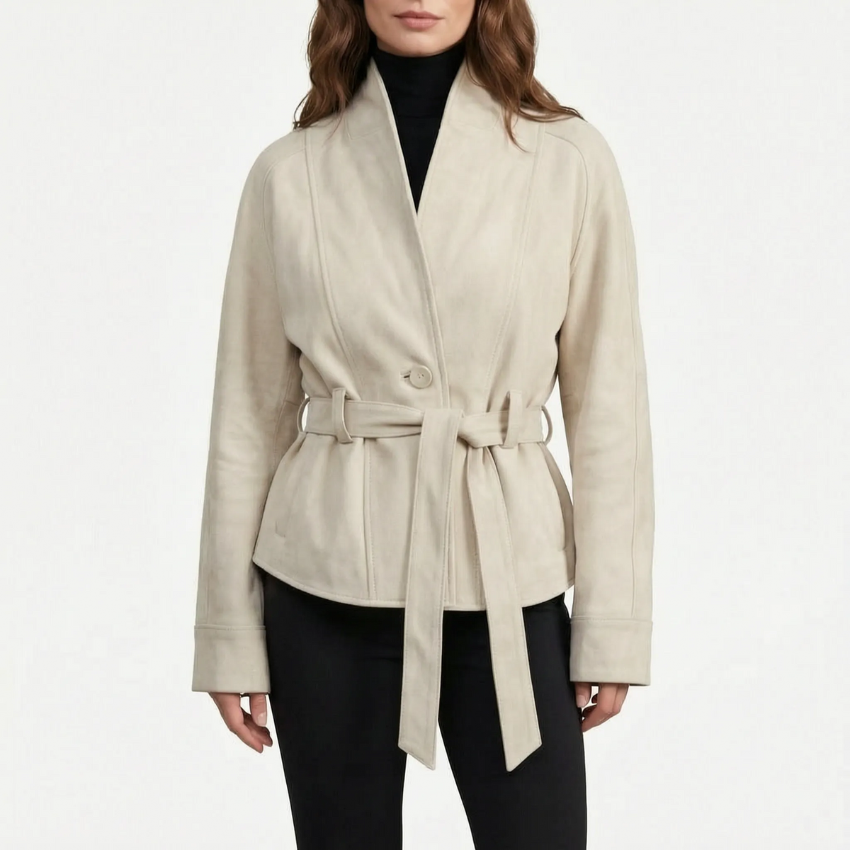 Marceau - Wrap-Style Belted Jacket Cool-Weather Layering