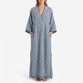 MedinaKaftan - Striped Long Kaftan Dress Beachside Lounging