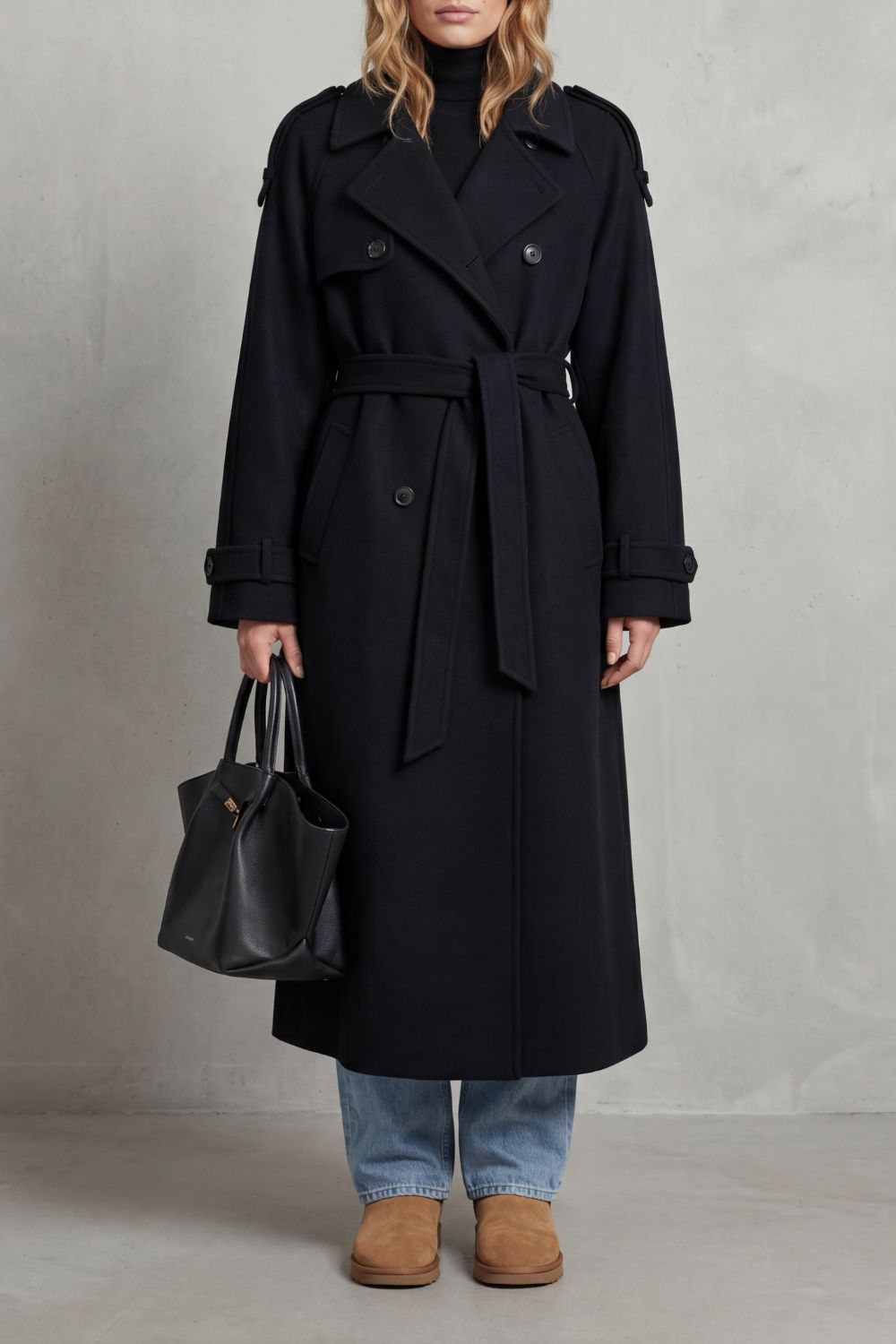 Ostrella - Oversized Wool Trench Coat Everyday Layering