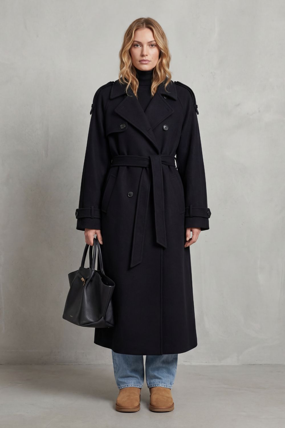 Ostrella - Oversized Wool Trench Coat Everyday Layering — view 2 of 5