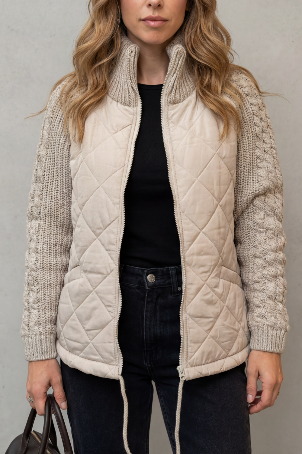 Wintermere - Quilted Puffer Jacket With Knit Accents