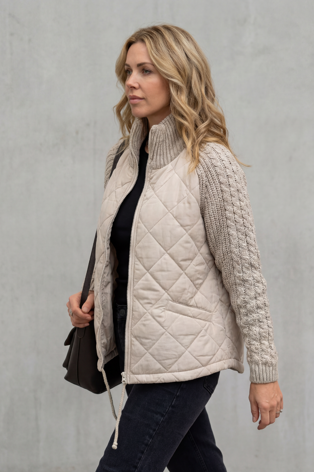 Wintermere - Quilted Puffer Jacket With Knit Accents — view 3 of 10