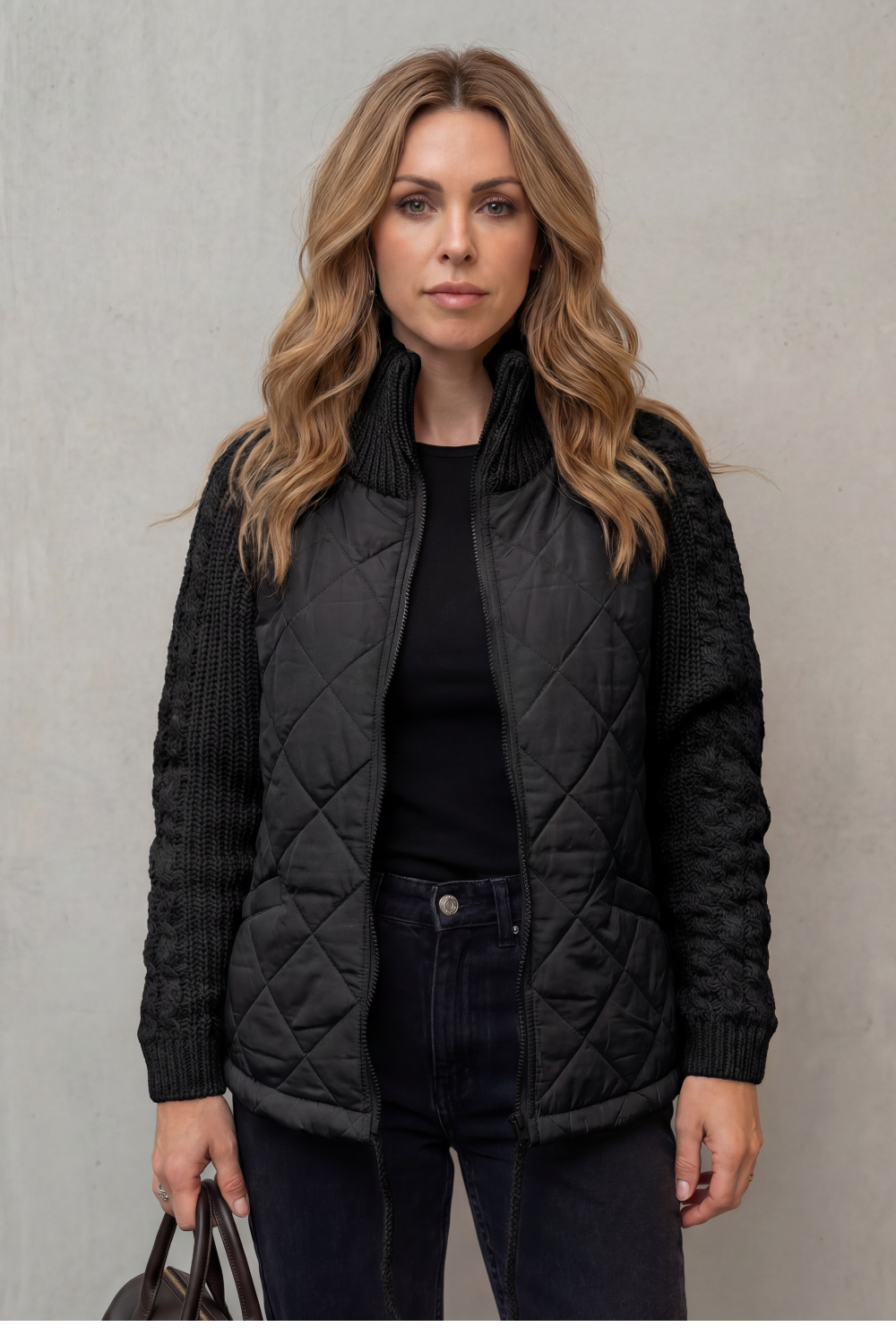 Wintermere - Quilted Puffer Jacket With Knit Accents — view 9 of 10