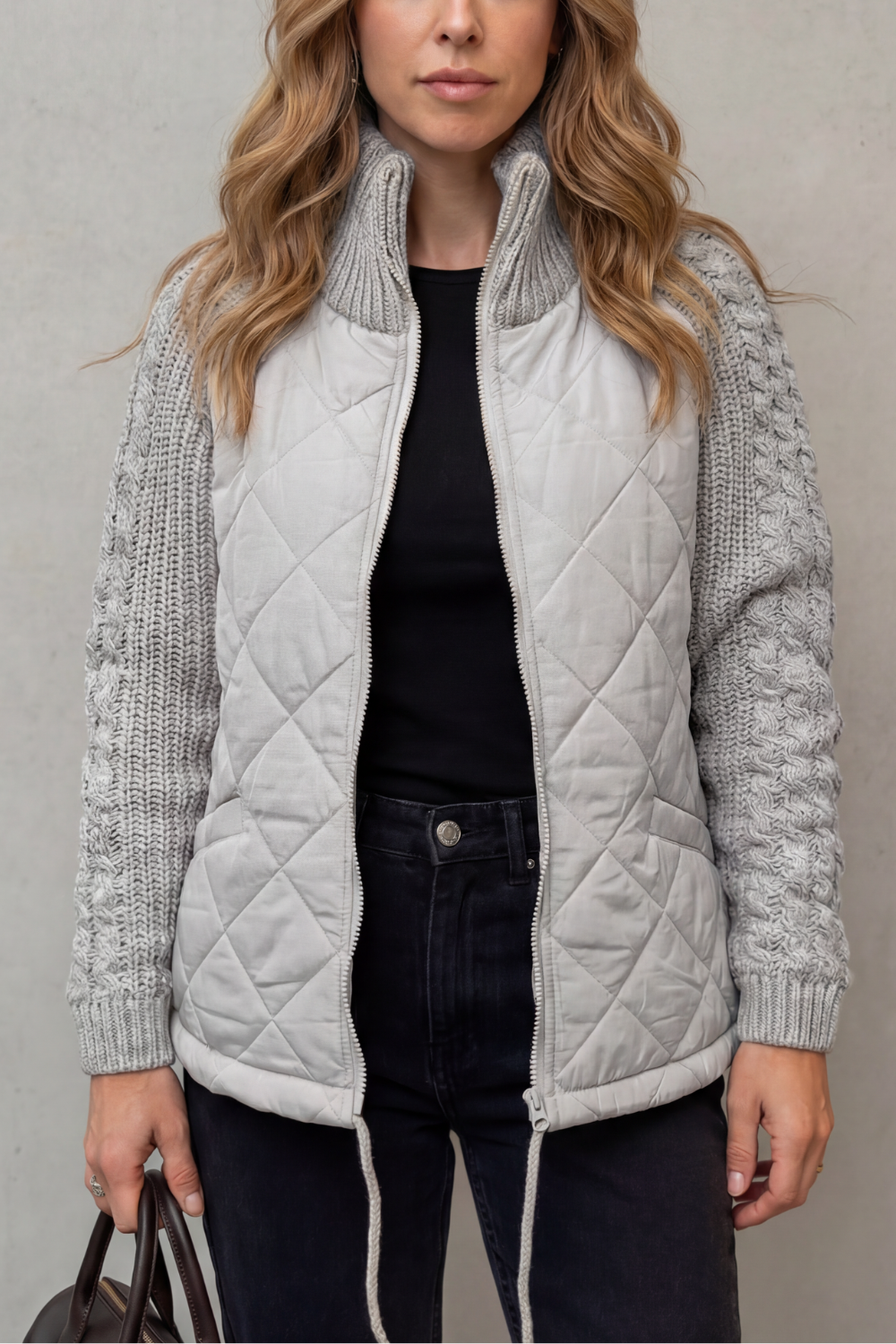 Wintermere - Quilted Puffer Jacket With Knit Accents — view 6 of 10