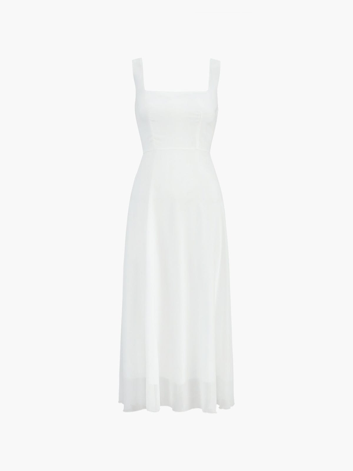 Novelia  - Elegant Sleeveless A-Line White Midi Dress Business Meetings