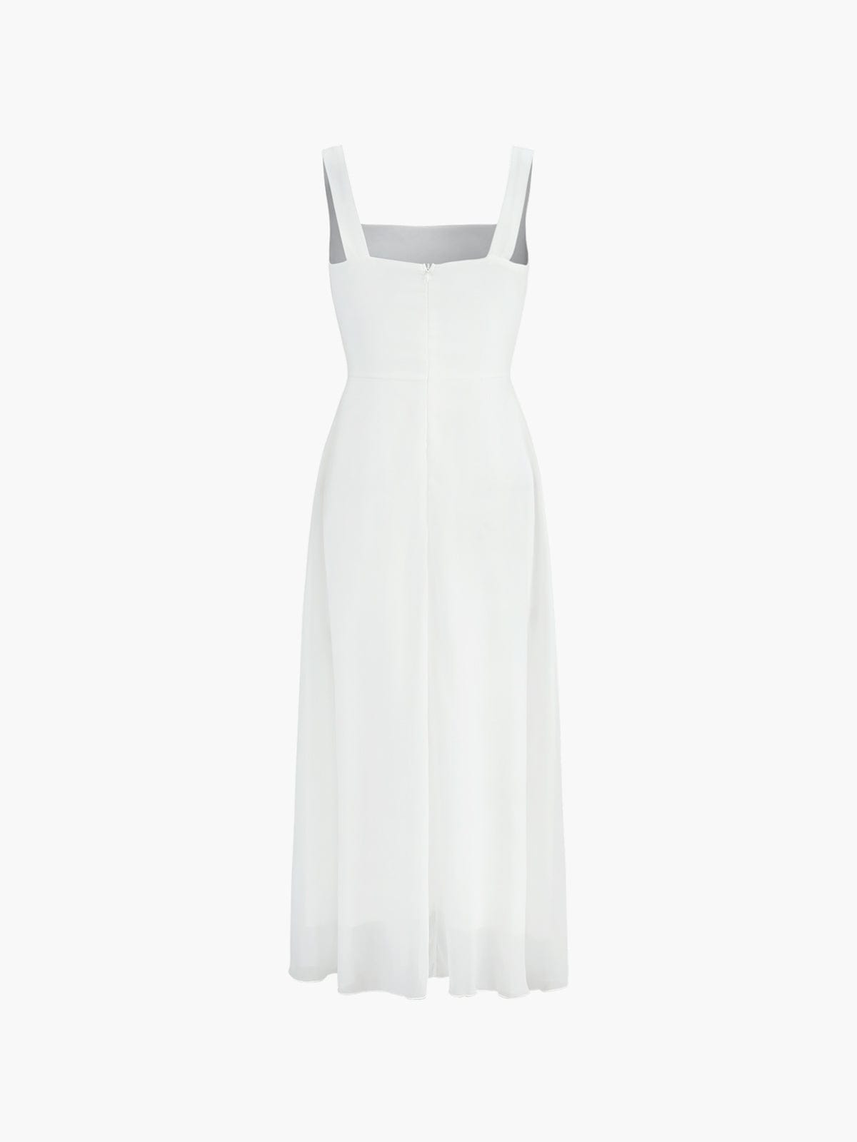 Novelia  - Elegant Sleeveless A-Line White Midi Dress Business Meetings