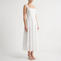 Novelia  - Elegant Sleeveless A-Line White Midi Dress Business Meetings