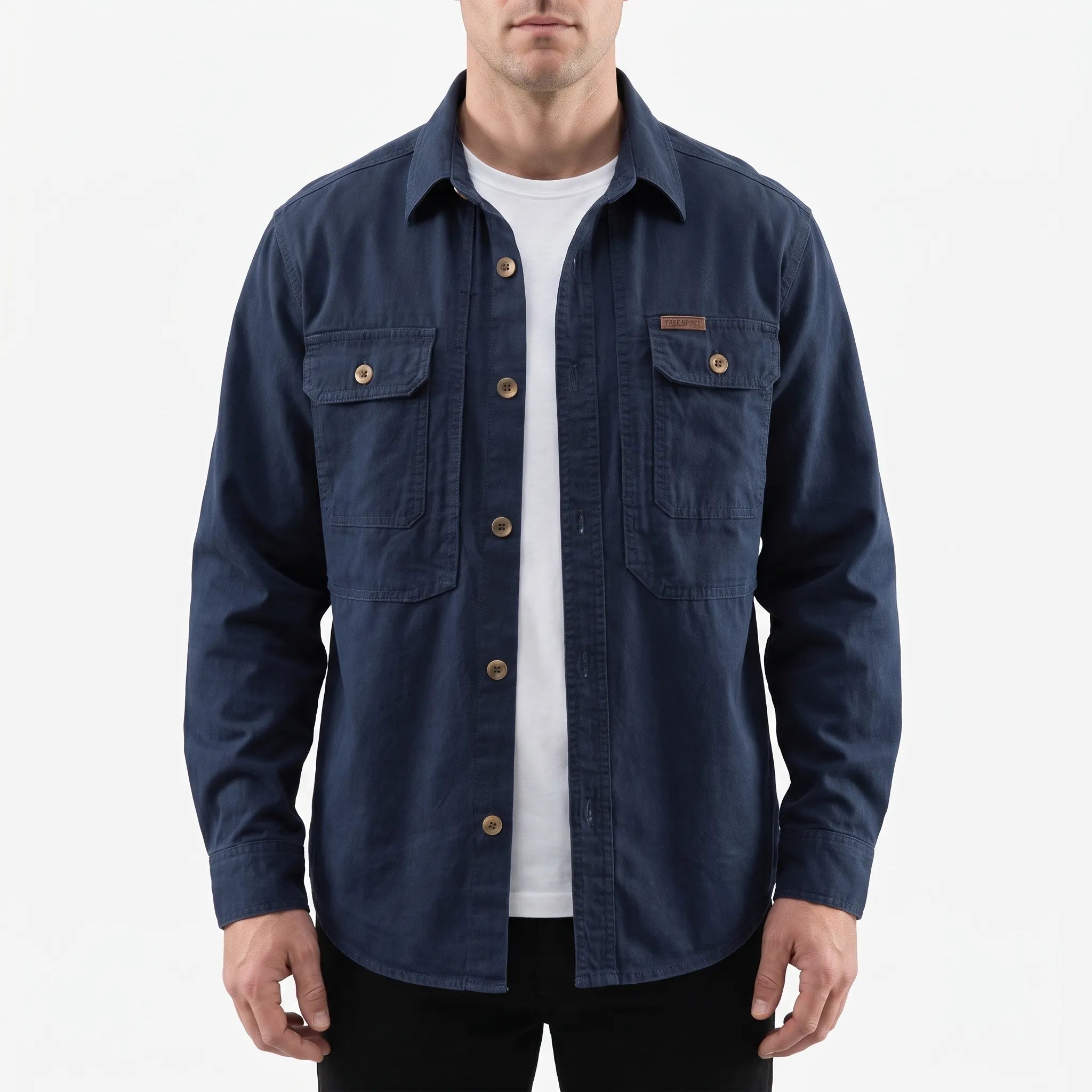 Overshirt - Long Sleeve Mens Shirt Everyday Wear
