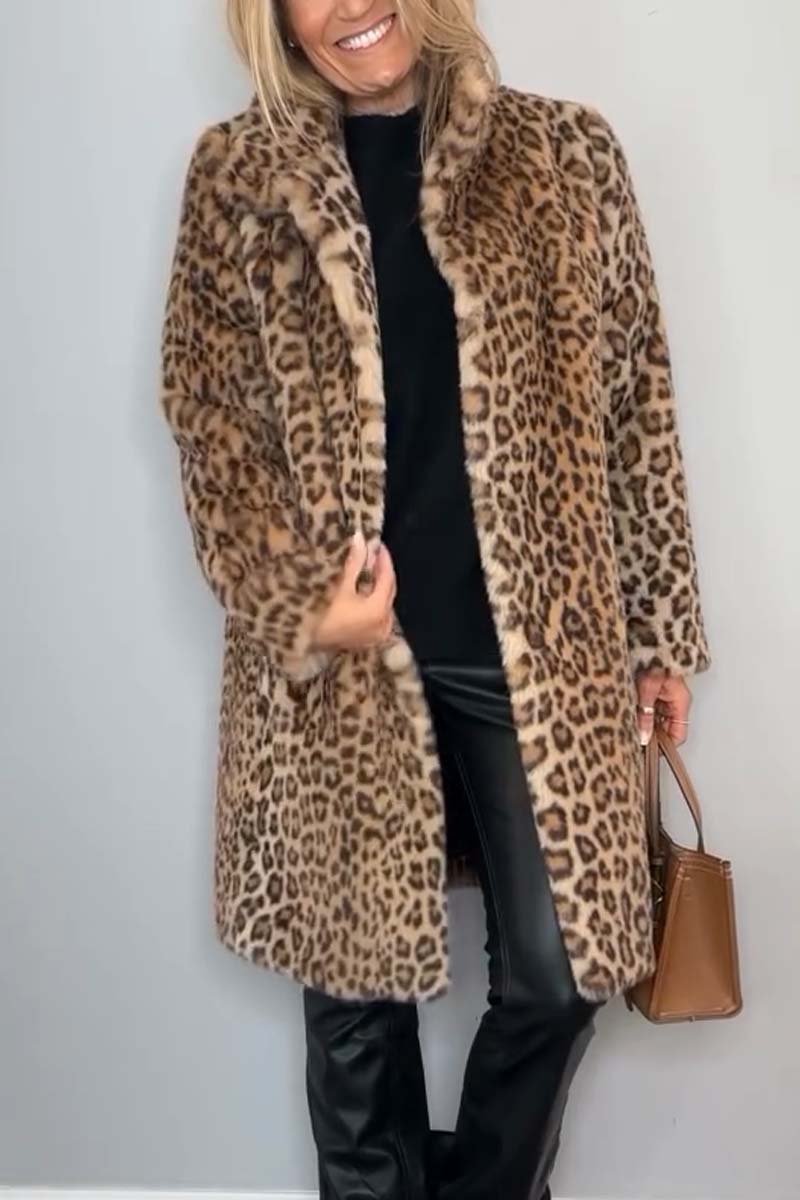 Ocelora - Leopard Print Winter Coat Cold Weather Dressing — view 2 of 6