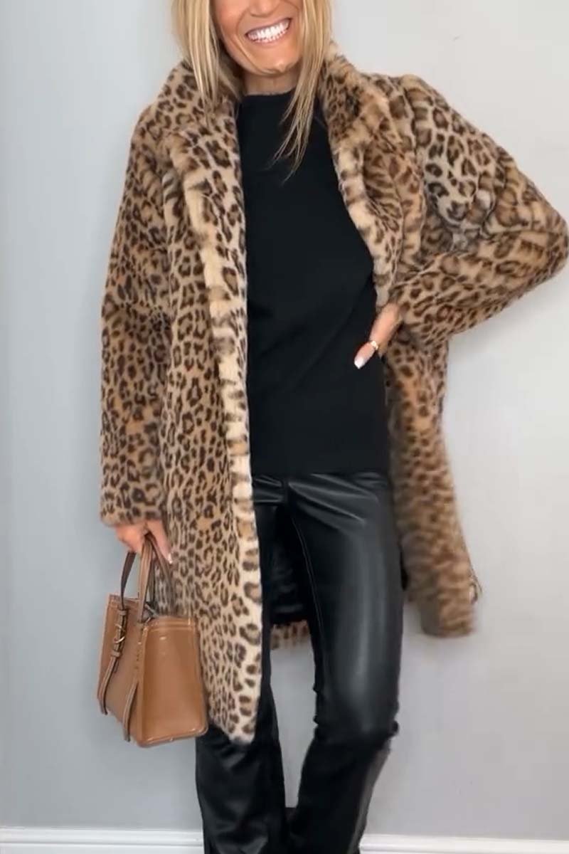 Ocelora - Leopard Print Winter Coat Cold Weather Dressing — view 3 of 6