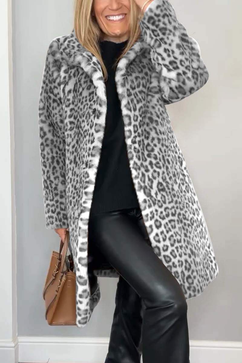 Ocelora - Leopard Print Winter Coat Cold Weather Dressing — view 5 of 6