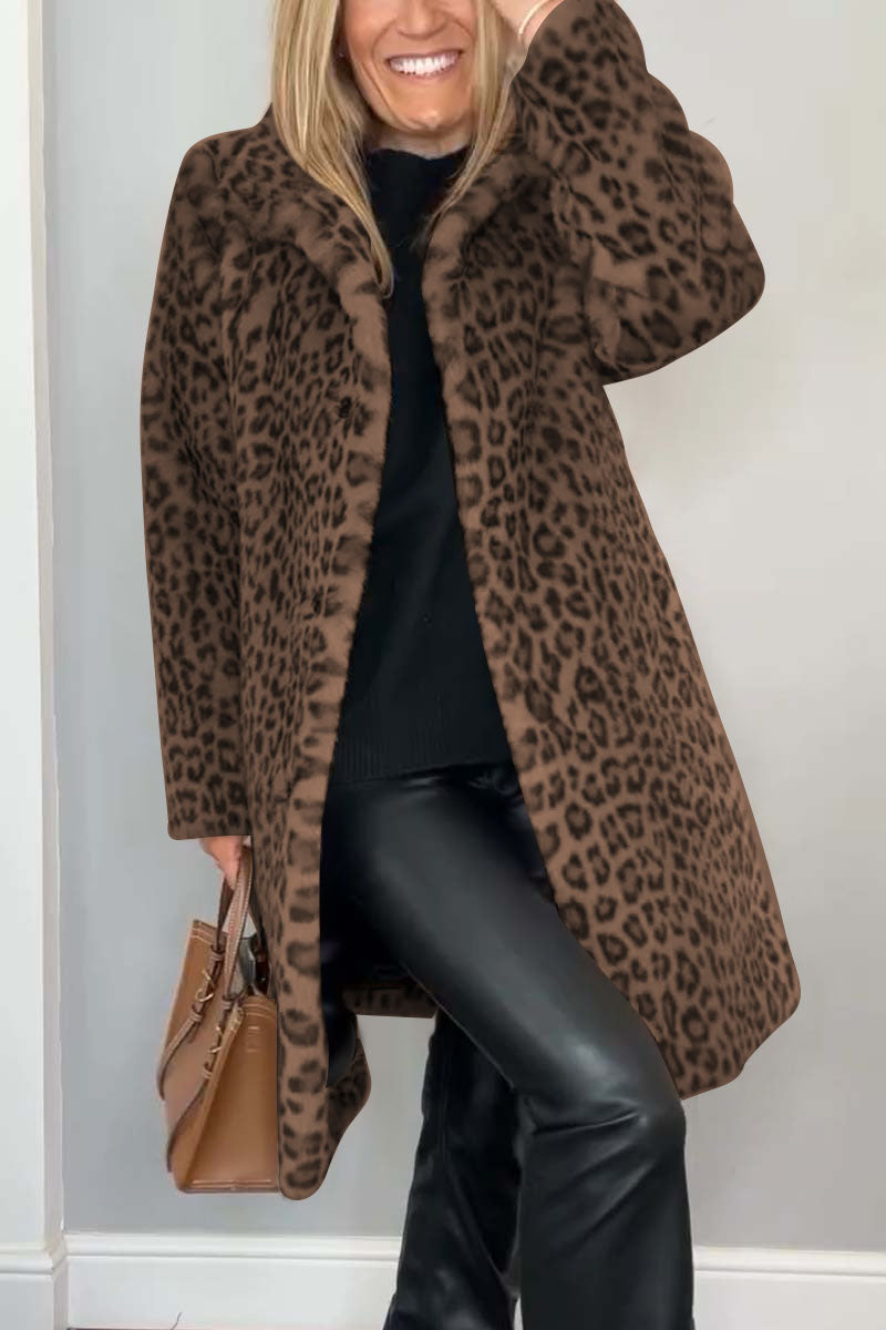 Ocelora - Leopard Print Winter Coat Cold Weather Dressing — view 6 of 6