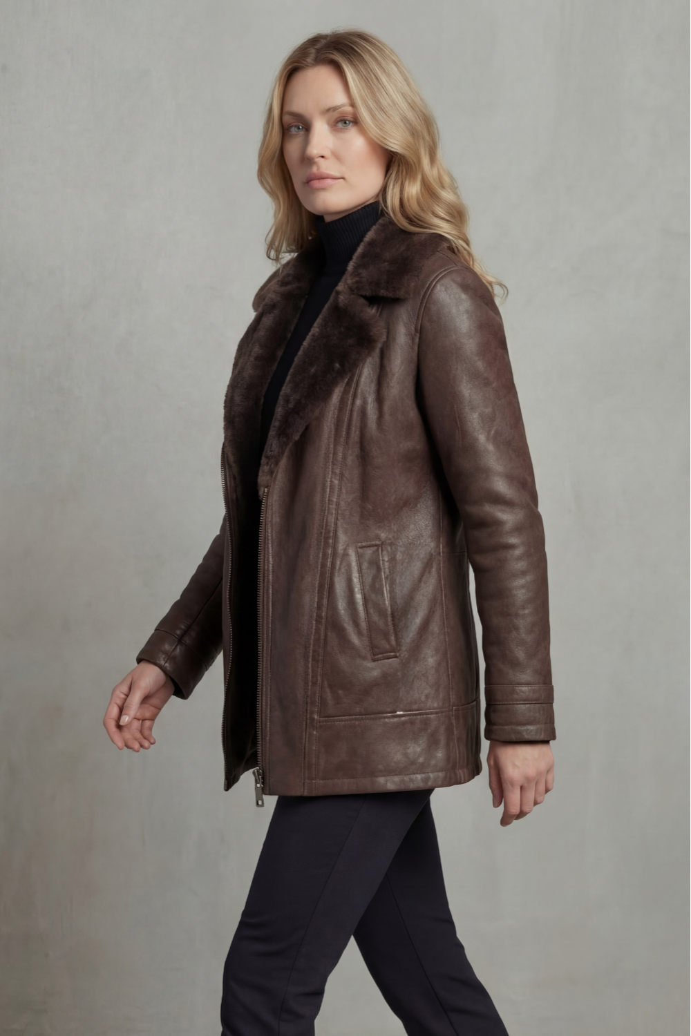 Halstora - Shearling Lined Leather Jacket Cold Weather Wear — view 3 of 5