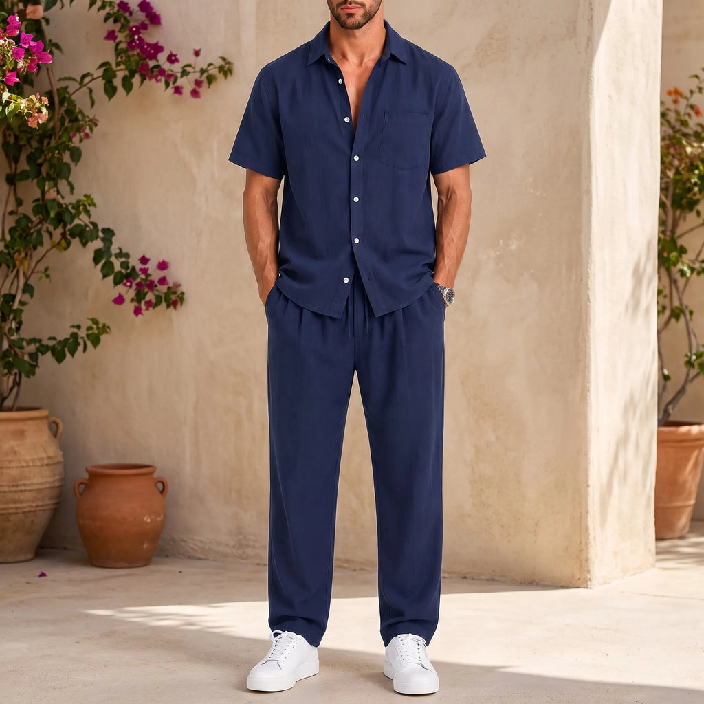 Riviano - Matching Short-Sleeve Men's Summer Set Beach Holidays