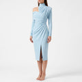 Ruchella - Asymmetric Ruched Midi Dress Cocktail Parties