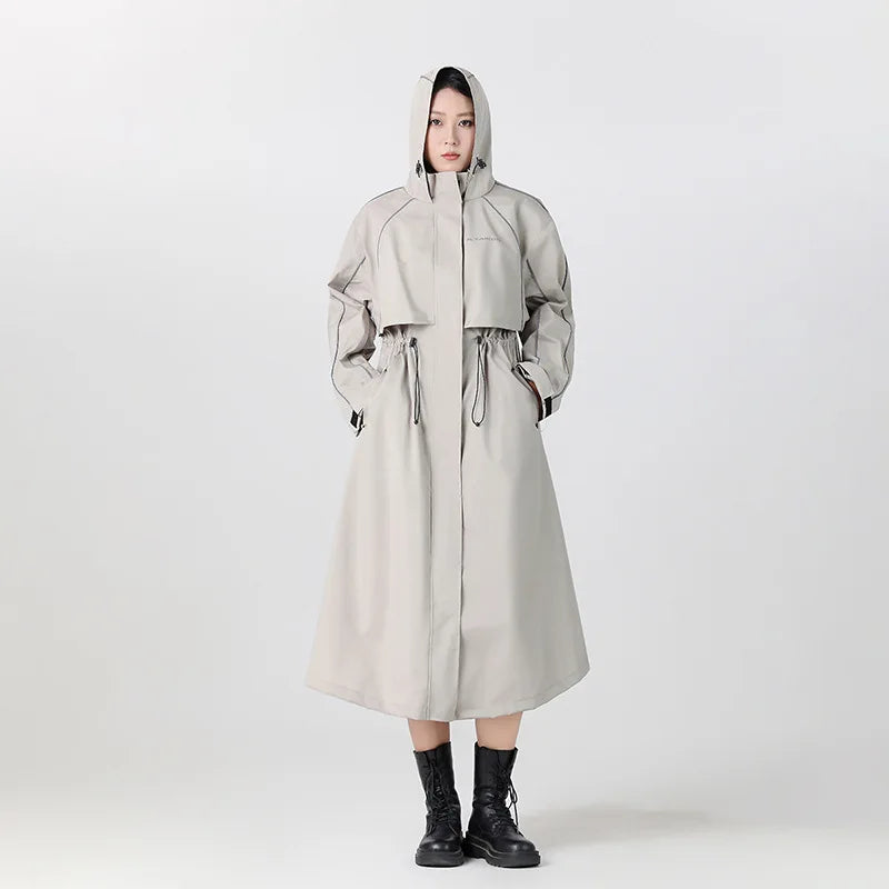 Windroya - Longline Hooded Rain Coat Cycling Commutes — view 5 of 5