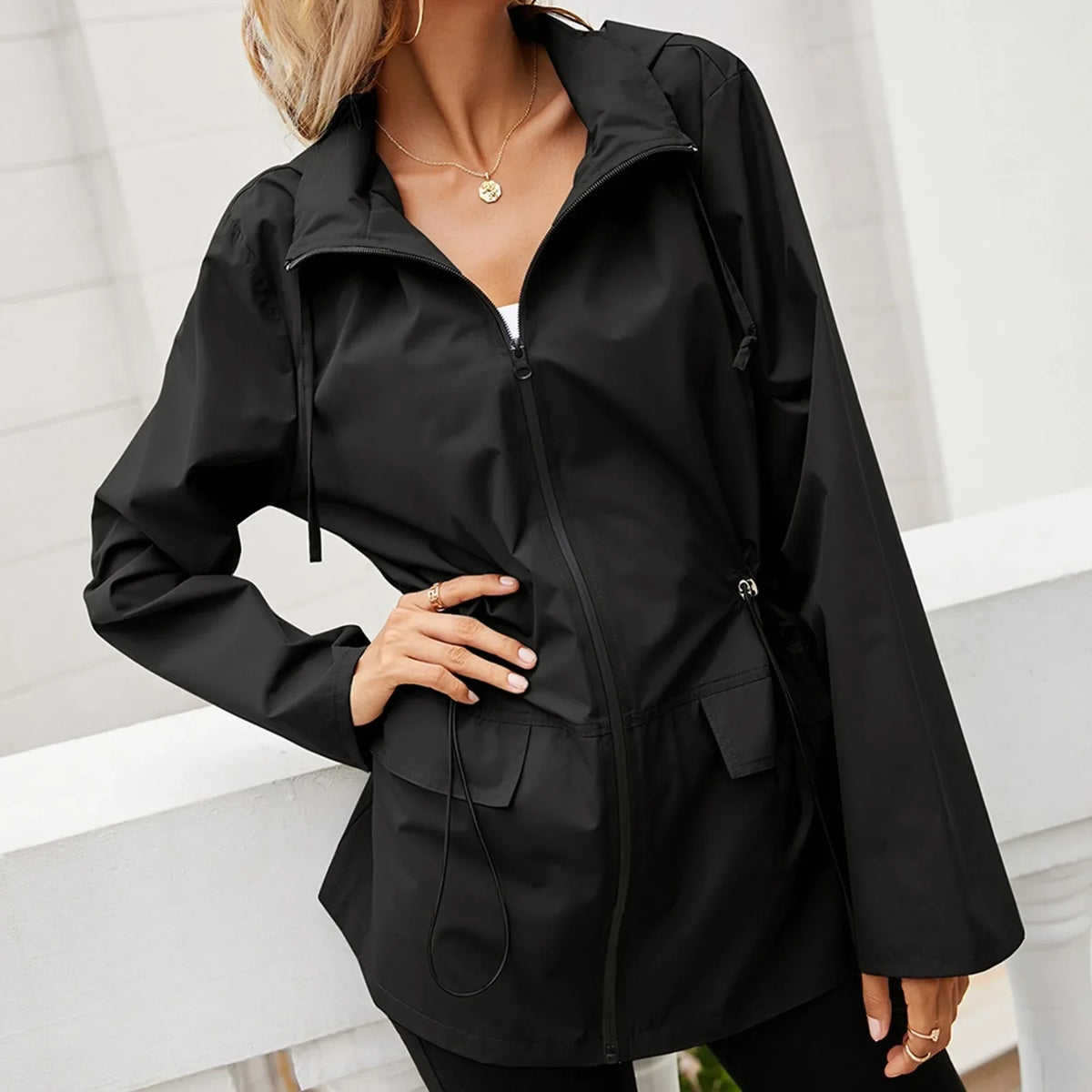 Vesparo - Oversized Hooded Rain Jacket Outdoor Wear — view 8 of 9