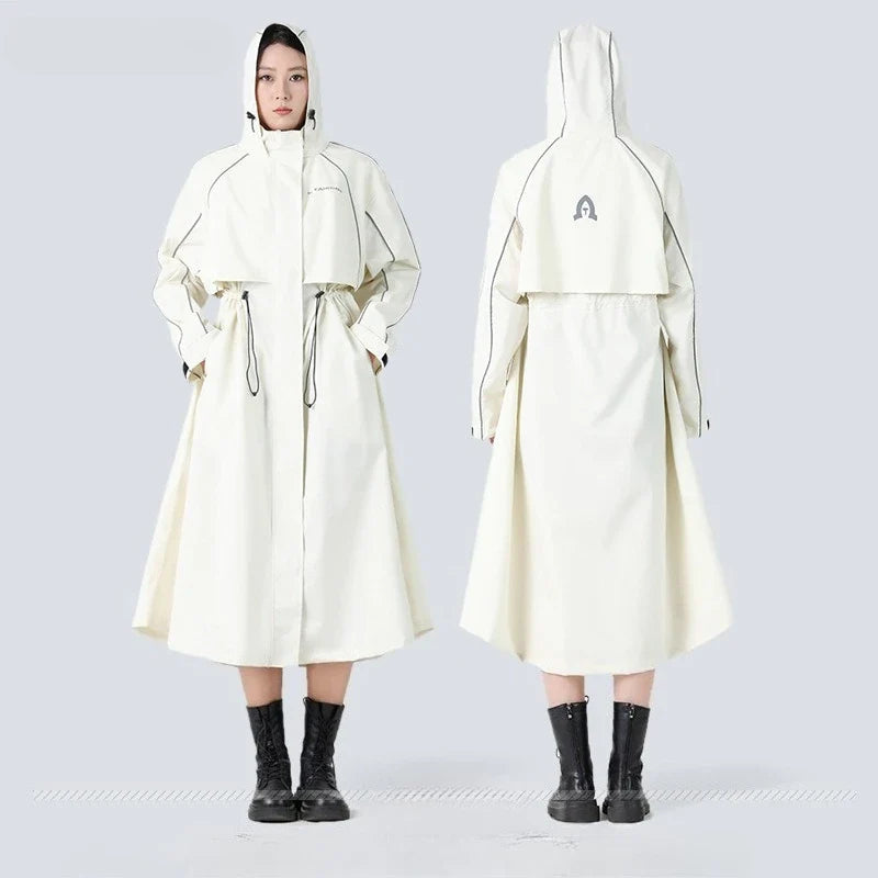 Windroya - Longline Hooded Rain Coat Cycling Commutes