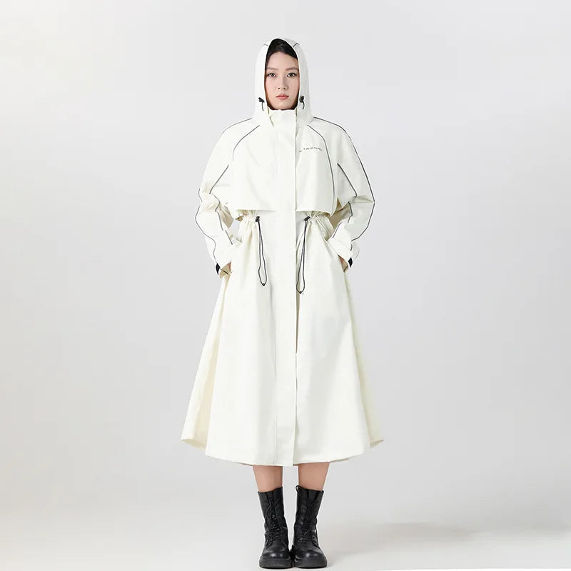Windroya - Longline Hooded Rain Coat Cycling Commutes — view 4 of 5