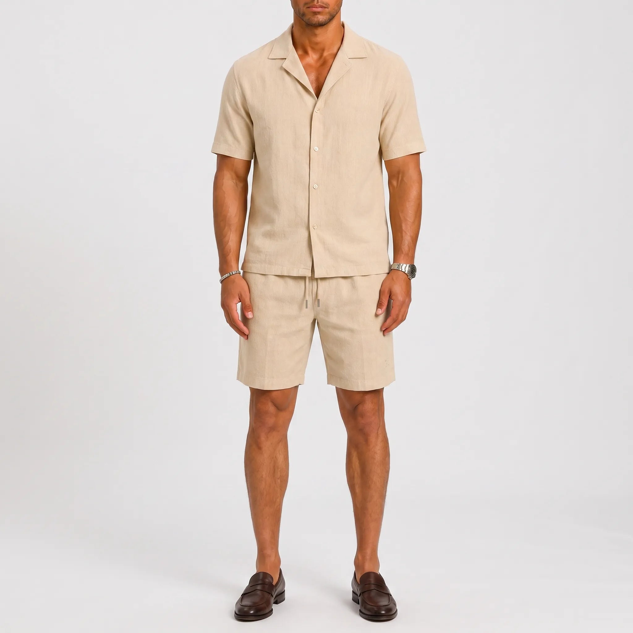 Solarix - Relaxed Fit Summer Shirt And Shorts Co-Ord Warm Weather Styling