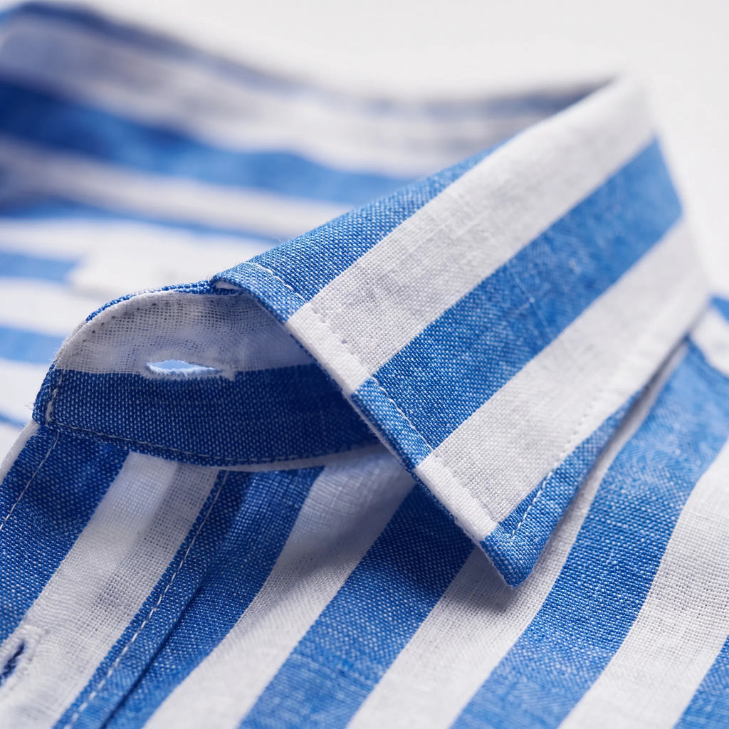 StripeBlend - Men's Long-Sleeve Striped Shirt Smart Casual Dressing