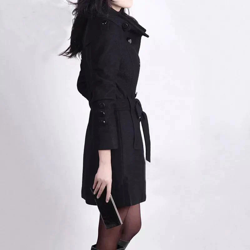 Corvellia - Wool Blend Trench Coat Business Casual Wear — view 2 of 4