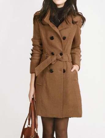 Corvellia - Wool Blend Trench Coat Business Casual Wear — view 4 of 4