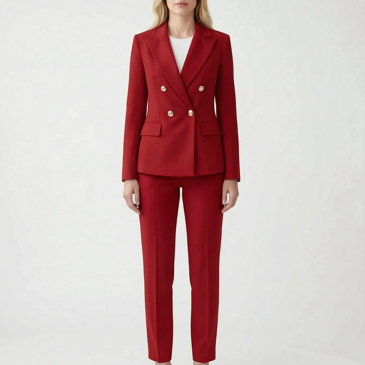 TailorTweed - Womens Tailored Double-Breasted Trouser Suit Formal Events