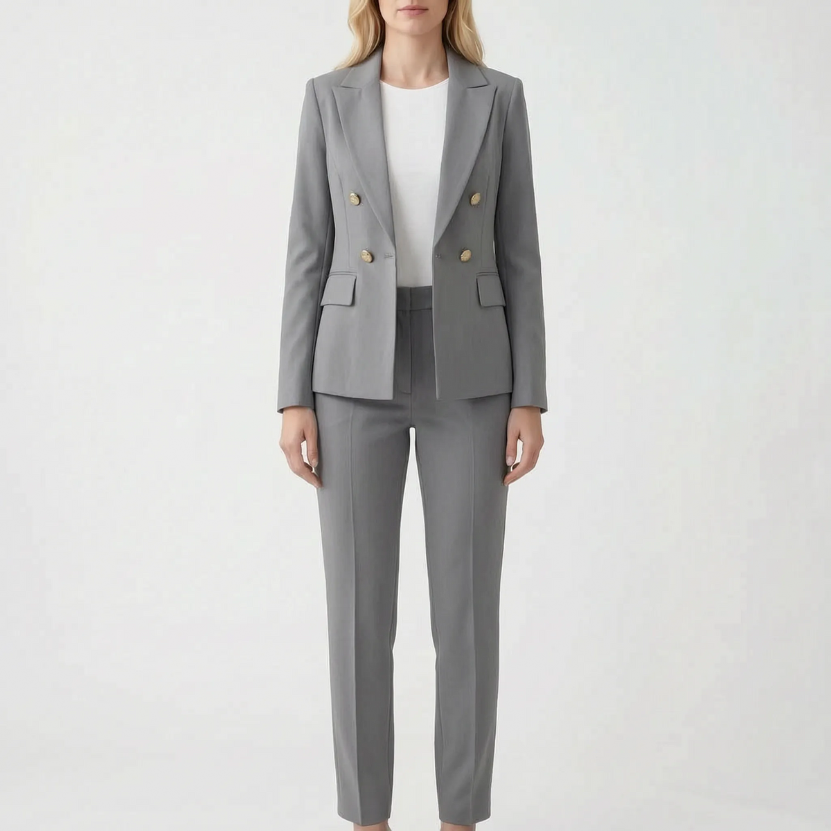 TailorTweed - Womens Tailored Double-Breasted Trouser Suit Formal Events
