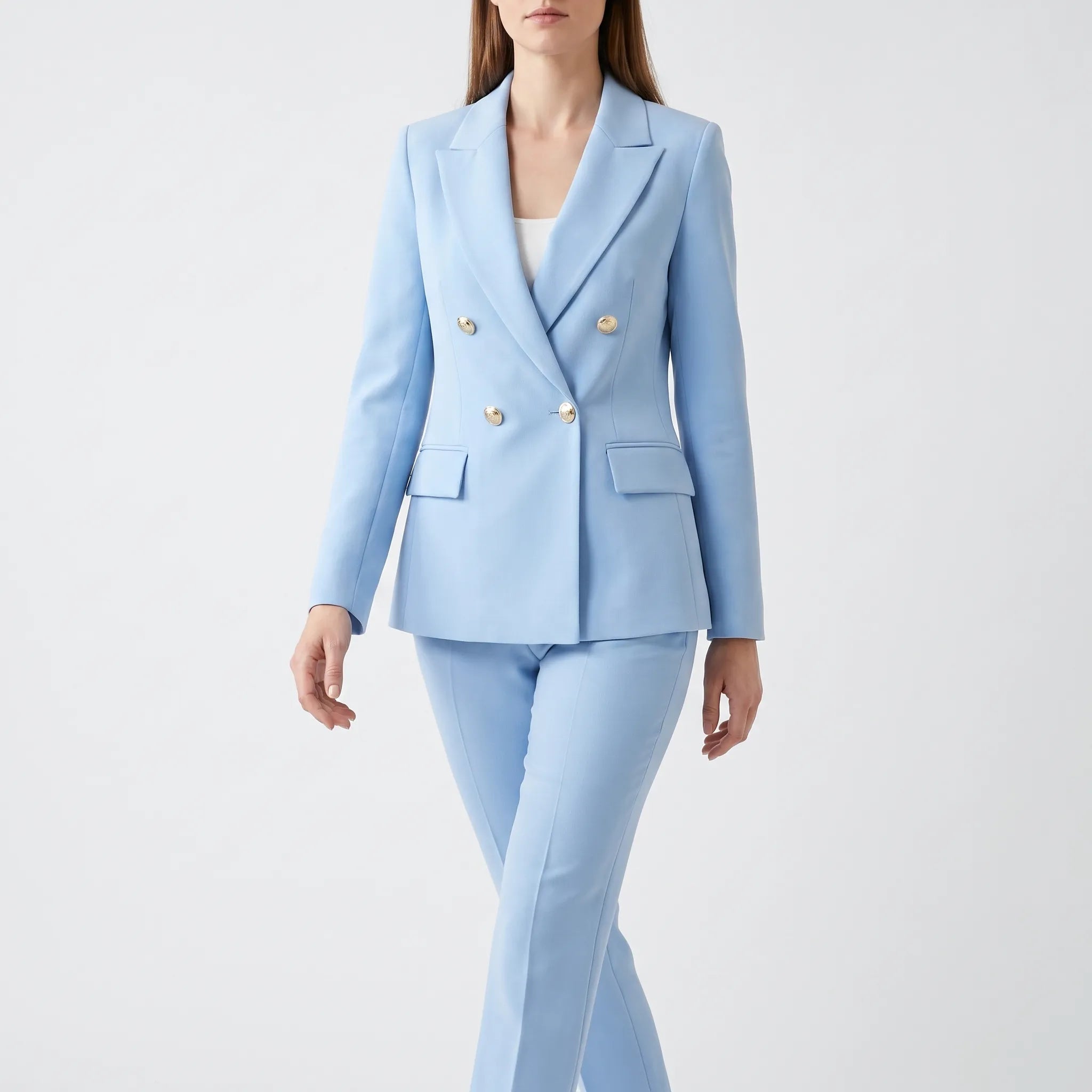 TailorTweed - Womens Tailored Double-Breasted Trouser Suit Formal Events