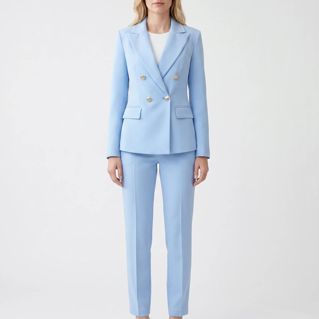 TailorTweed - Womens Tailored Double-Breasted Trouser Suit Formal Events